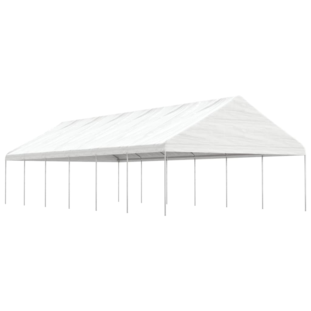 vidaXL Gazebo com telhado 13,38x5,88x3,75 m polietileno branco