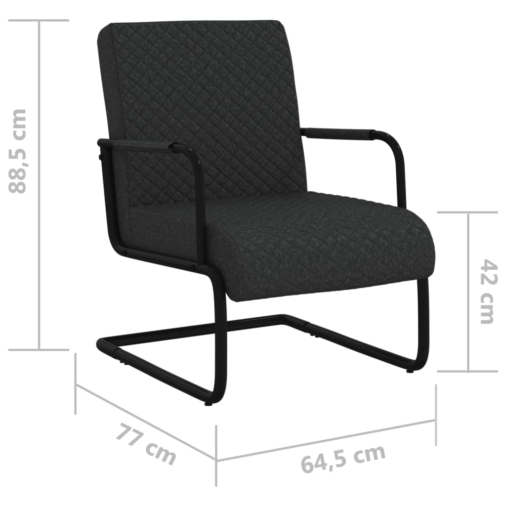 vidaXL Cadeira cantilever em couro artificial preto