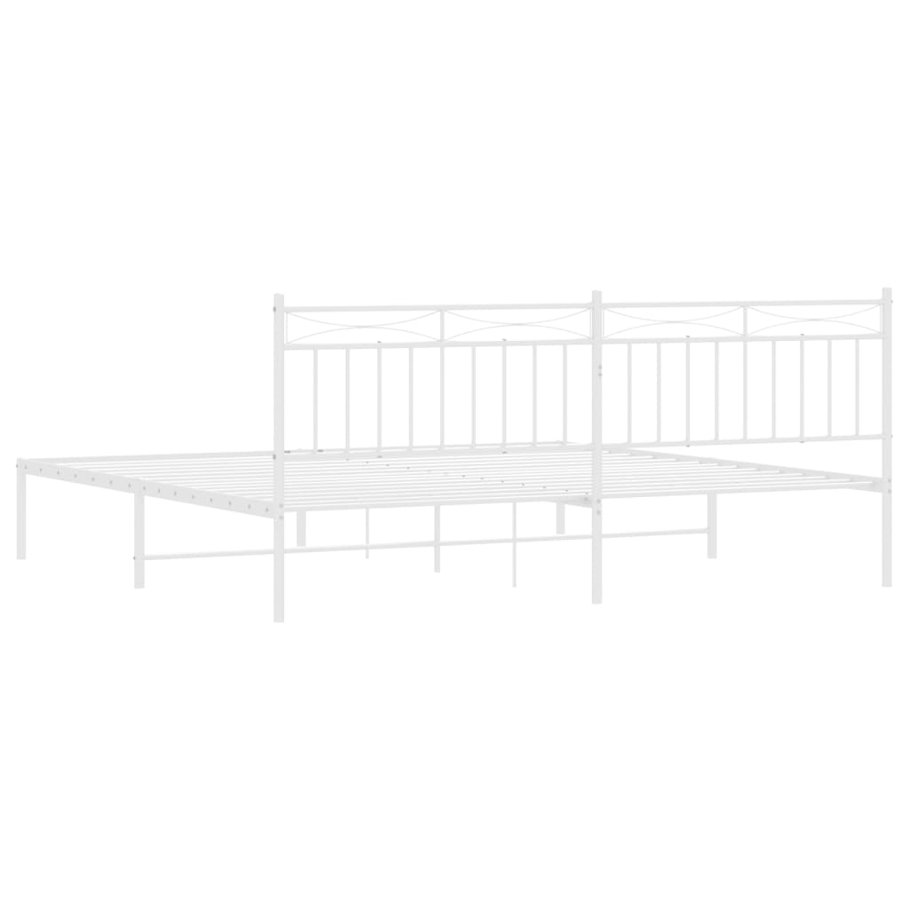 vidaXL Estrutura de cama com cabeceira 193x203 cm metal branco