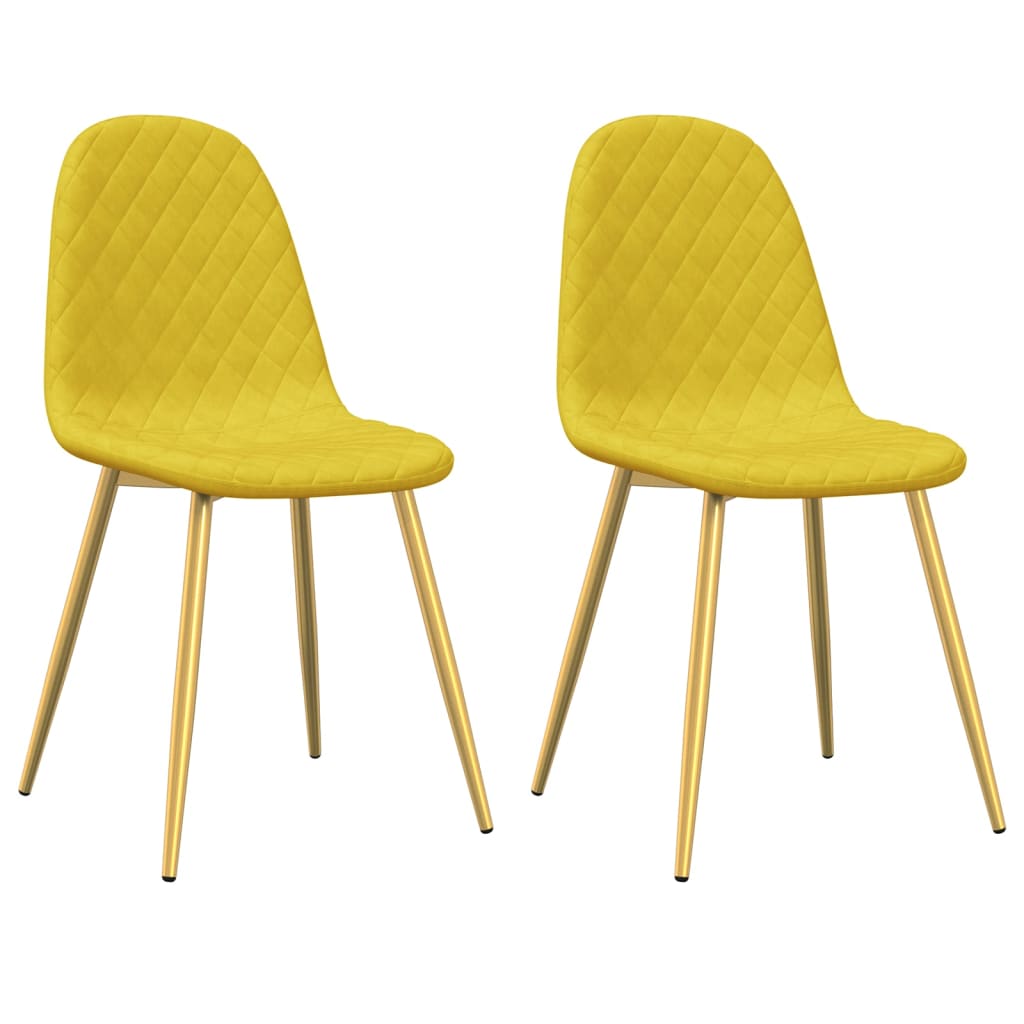 vidaXL Cadeiras de jantar 2 pcs veludo amarelo mostarda