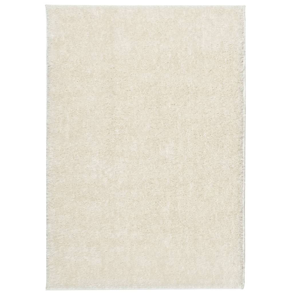 vidaXL Tapete de pelo alto aspeto brilhante ISTAN 120x170cm cor creme