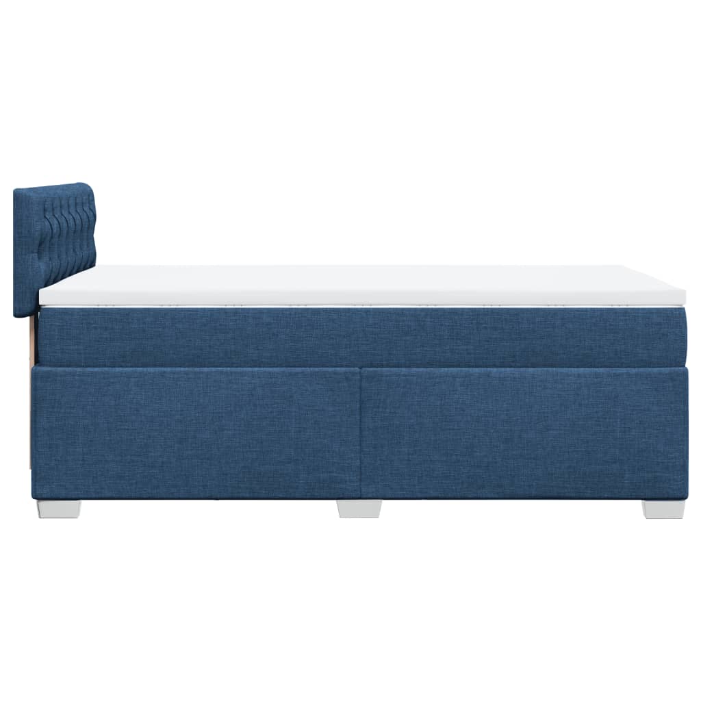 vidaXL Cama com molas/colchão 90x190 cm tecido azul