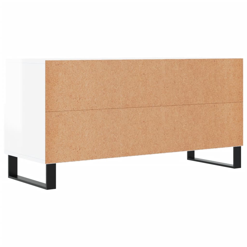 vidaXL Móvel para TV 102x36x50 cm derivados madeira branco brilhante