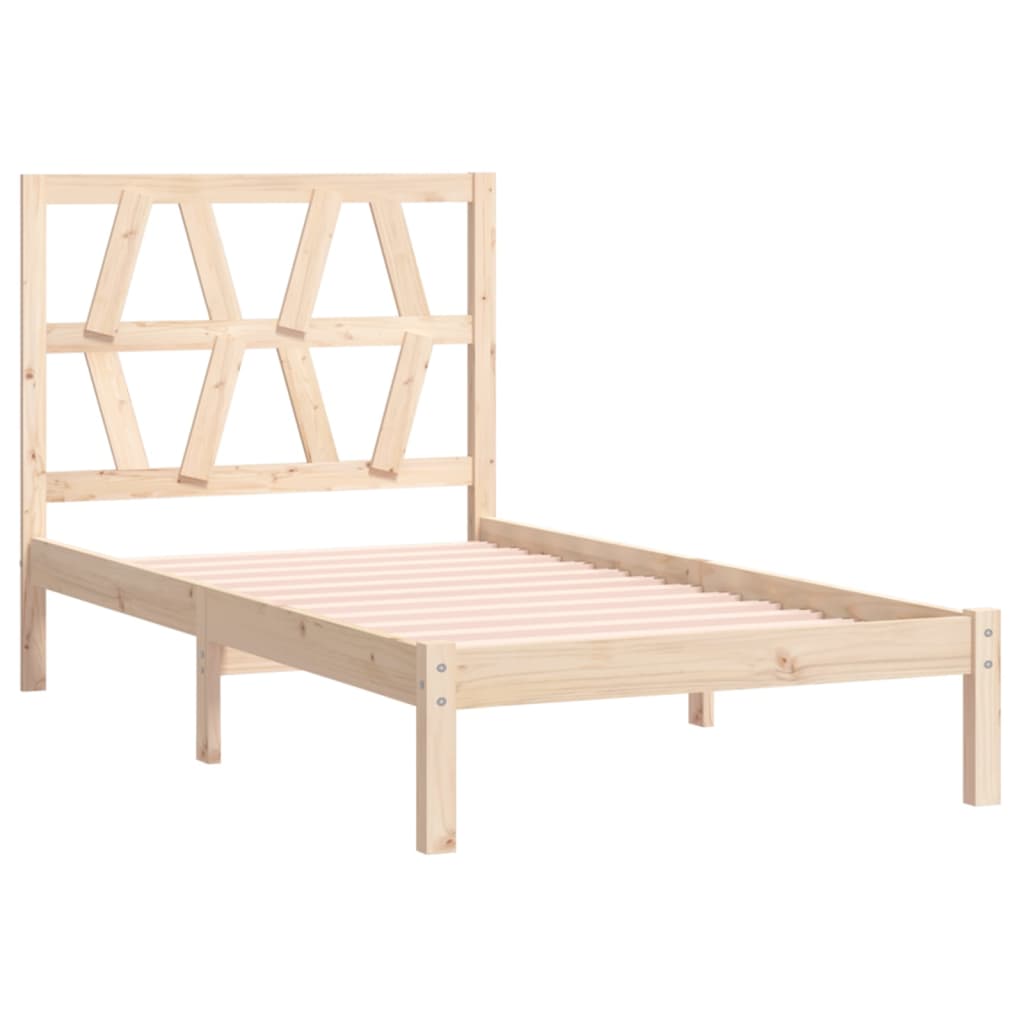 vidaXL Estrutura de cama pequena solteiro 2FT6 75x190 cm pinho maciço