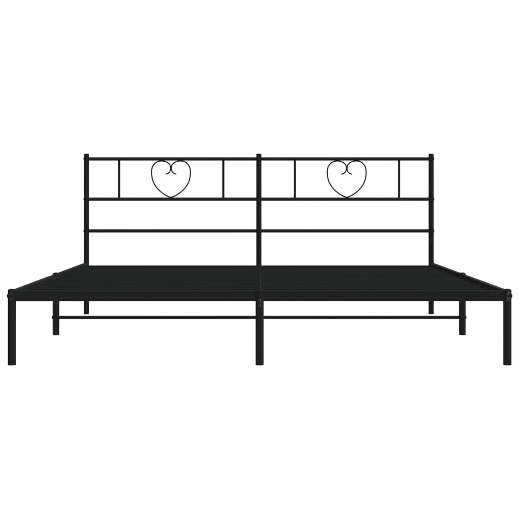 vidaXL Estrutura de cama com cabeceira 200x200 cm metal preto