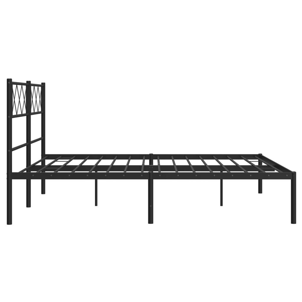 vidaXL Estrutura de cama com cabeceira 120x190 cm metal preto