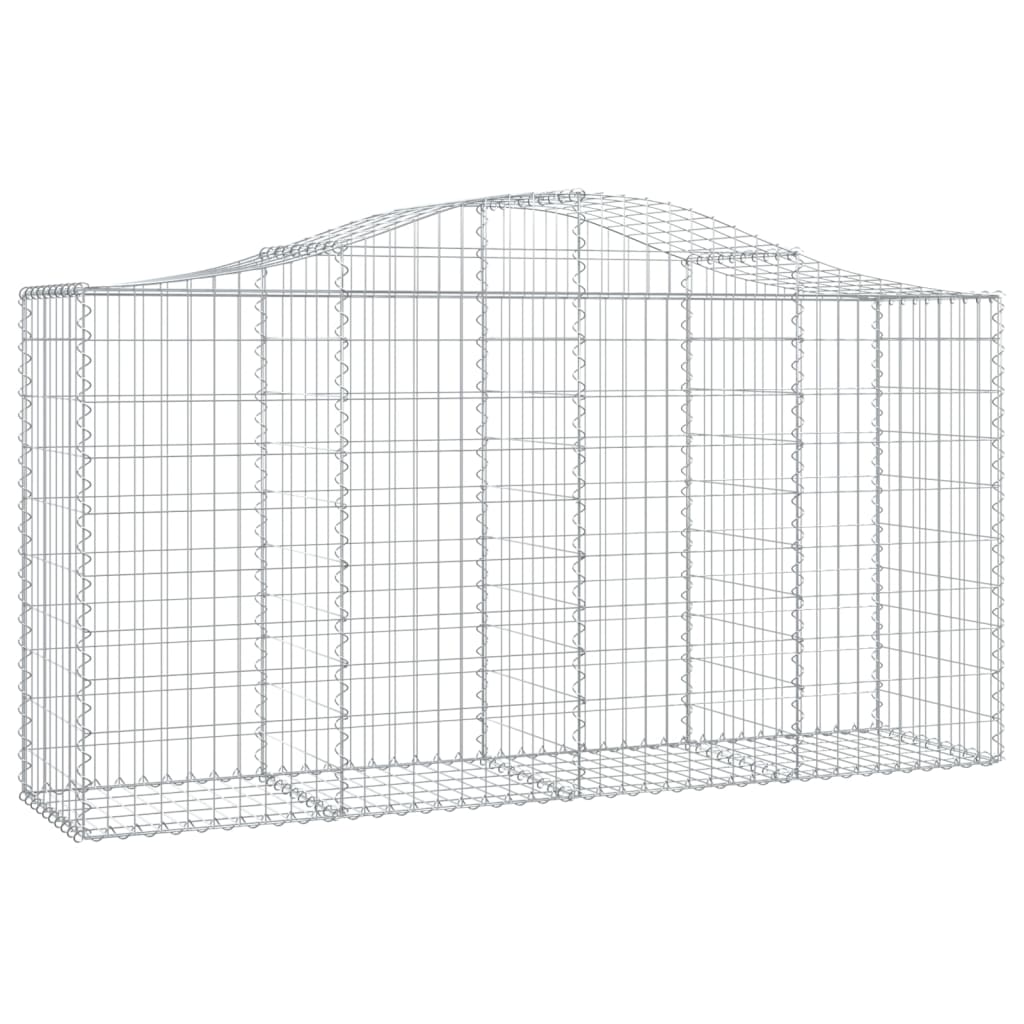 vidaXL Cestos gabião arqueados 10 pcs 200x50x100/120 ferro galvanizado