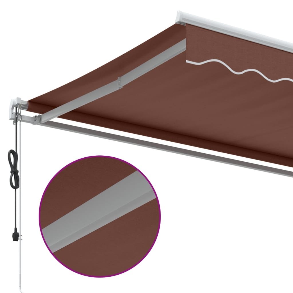 vidaXL Toldo retrátil automático 400x300 cm castanho