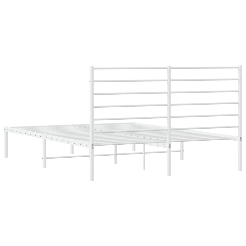 vidaXL Estrutura de cama com cabeceira 140x200 cm metal branco