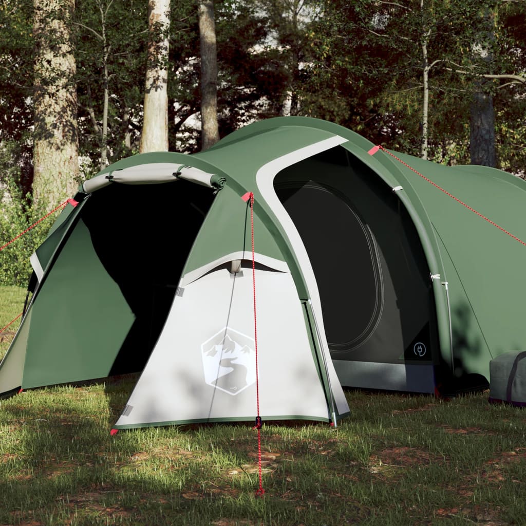 vidaXL Tenda de campismo p/ 4 pessoas 360x140x105 cm tafetá 185T verde