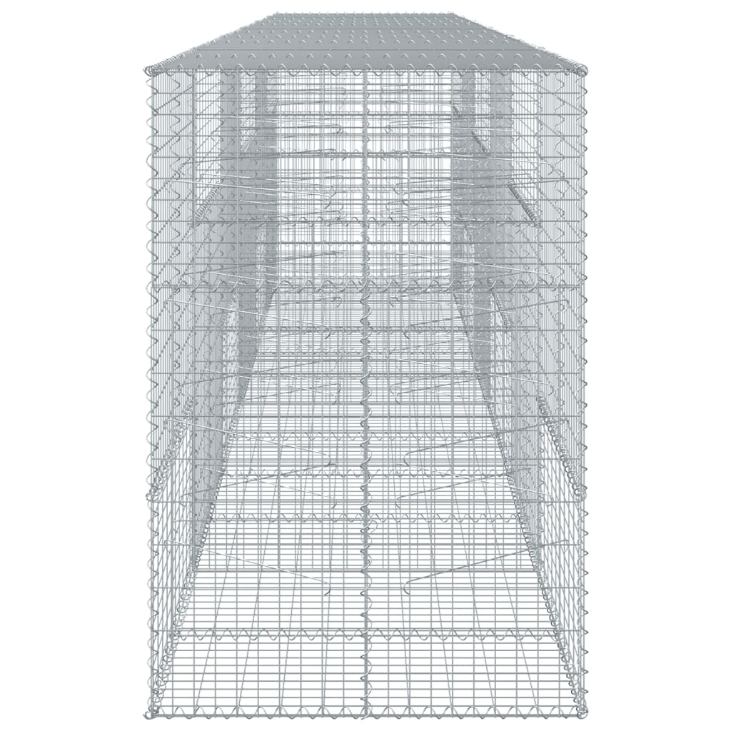 vidaXL Cesto gabião com cobertura 600x100x150 cm ferro galvanizado