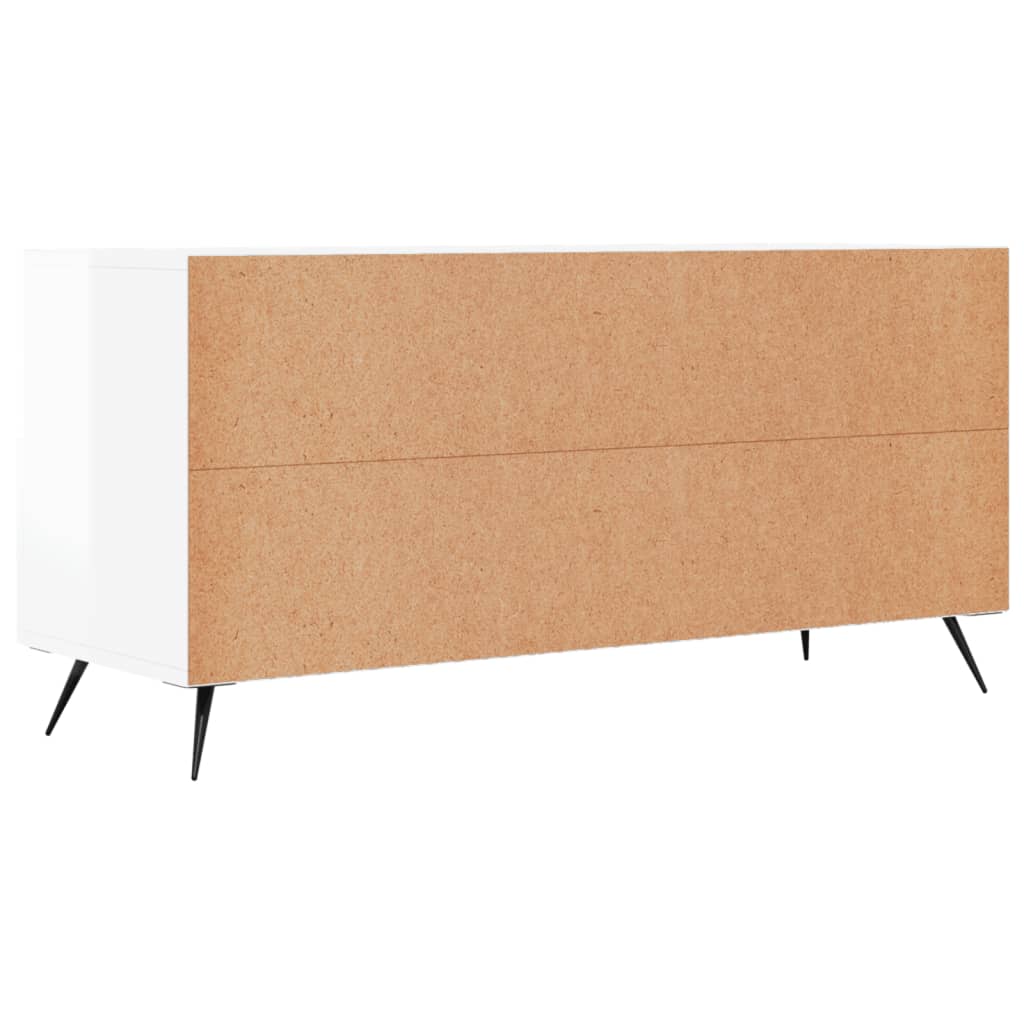 vidaXL Móvel para TV 102x36x50 cm derivados madeira branco brilhante