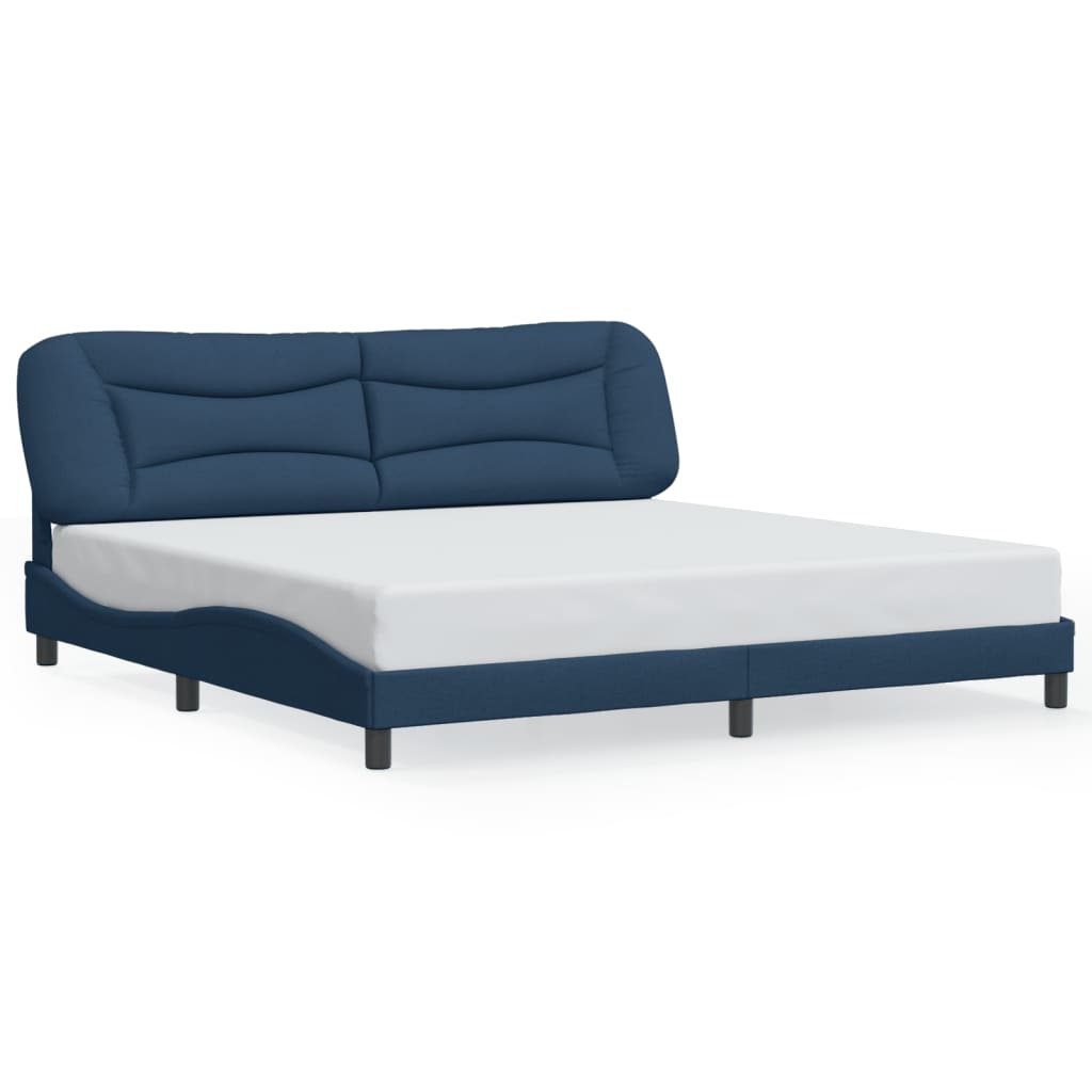 vidaXL Estrutura de cama sem colchão 200x200 cm tecido azul