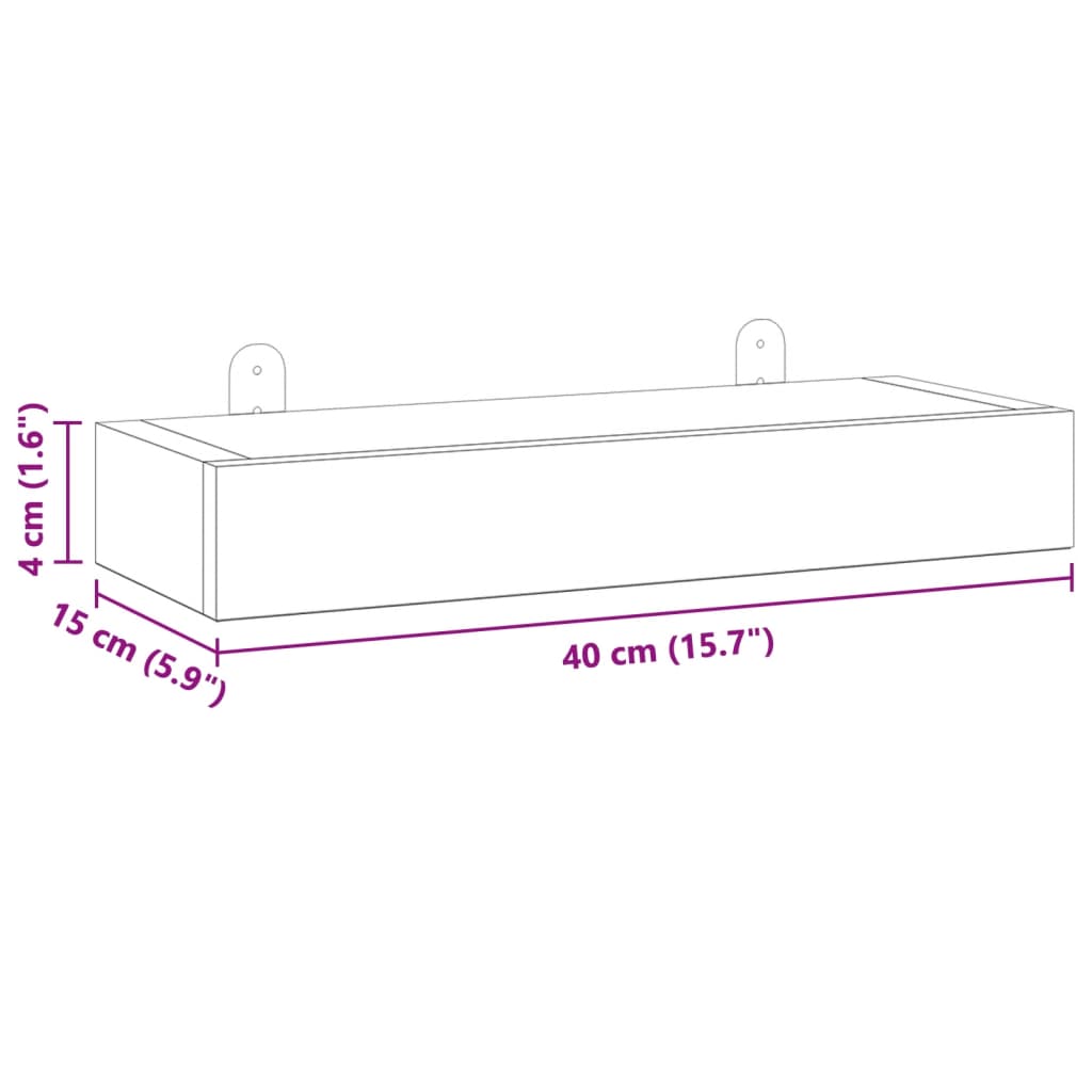 vidaXL Prateleiras de parede 2 pcs 40x15x4 cm madeira de teca maciça