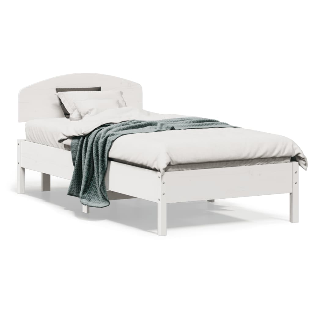 vidaXL Cama sem colchão 90x190 cm madeira de pinho maciça branco