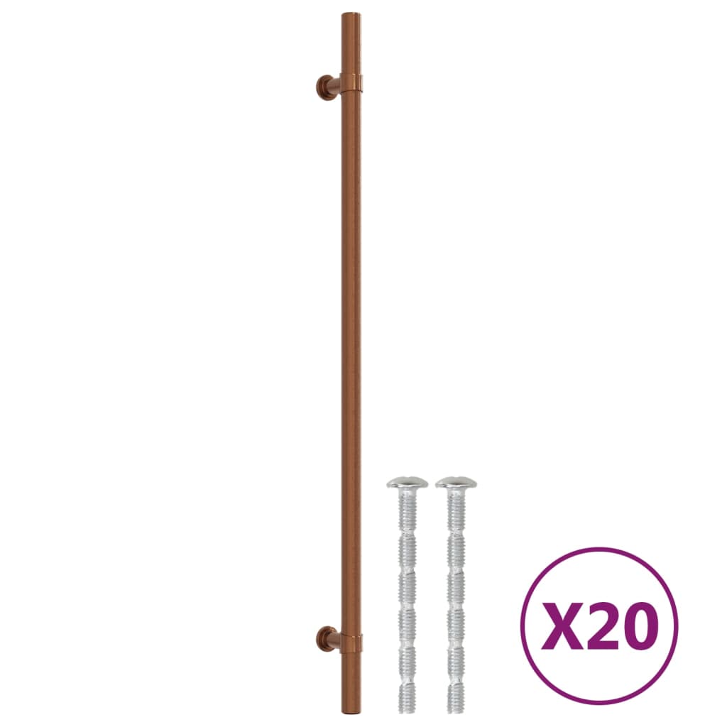 vidaXL Puxadores para móveis 20 pcs 320 mm aço inoxidável bronze