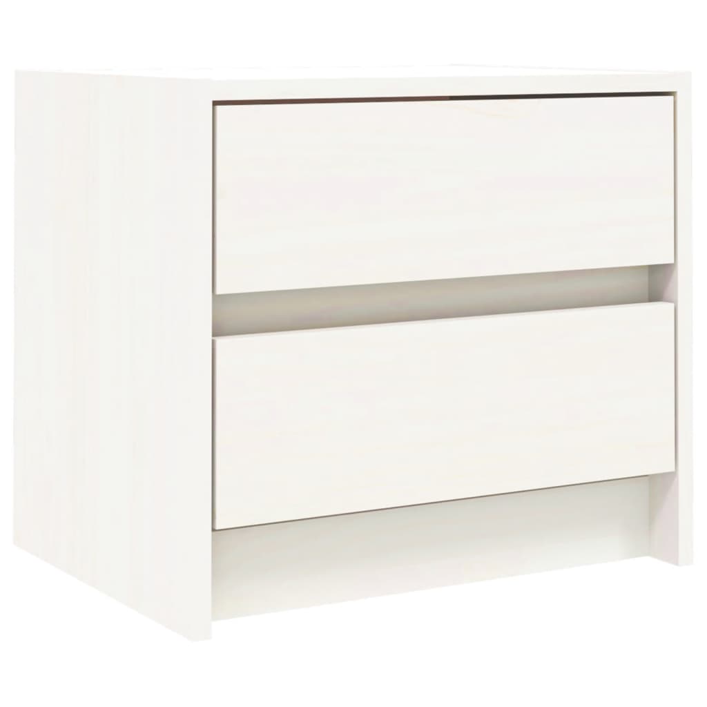 vidaXL Mesa de cabeceira 40x31x35,5 cm madeira de pinho maciça branco