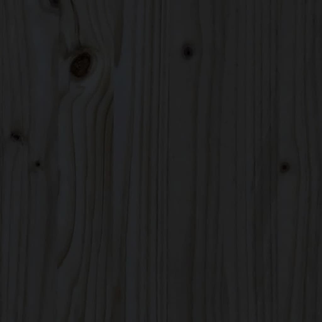 vidaXL Banco de jardim 80x44x45 cm madeira de pinho maciça preto