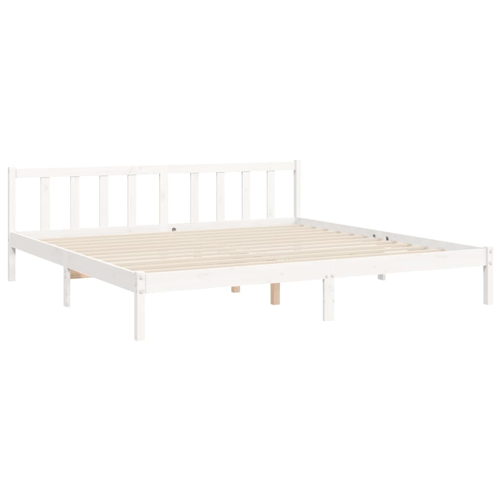 vidaXL Estrutura cama Super King Size c/ cabeceira madeira branco