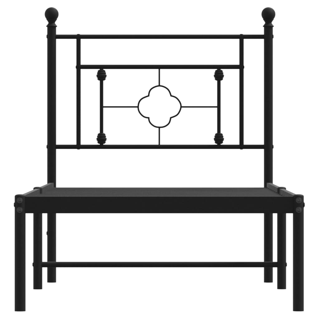 vidaXL Estrutura de cama com cabeceira 80x200 cm metal preto