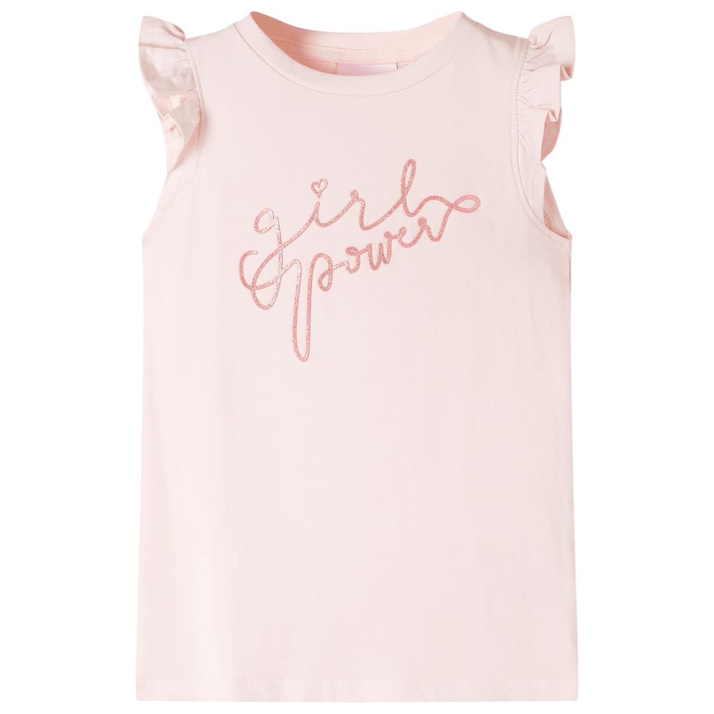 T-shirt para criança manga com folhos rosa-suave 92