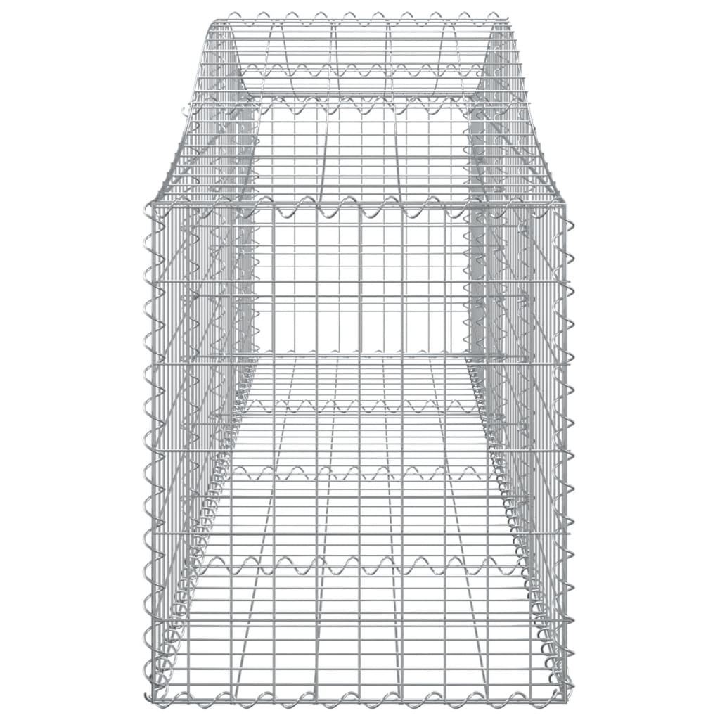 vidaXL Cestos gabião arqueados 7 pcs 200x50x60/80 cm ferro galvanizado