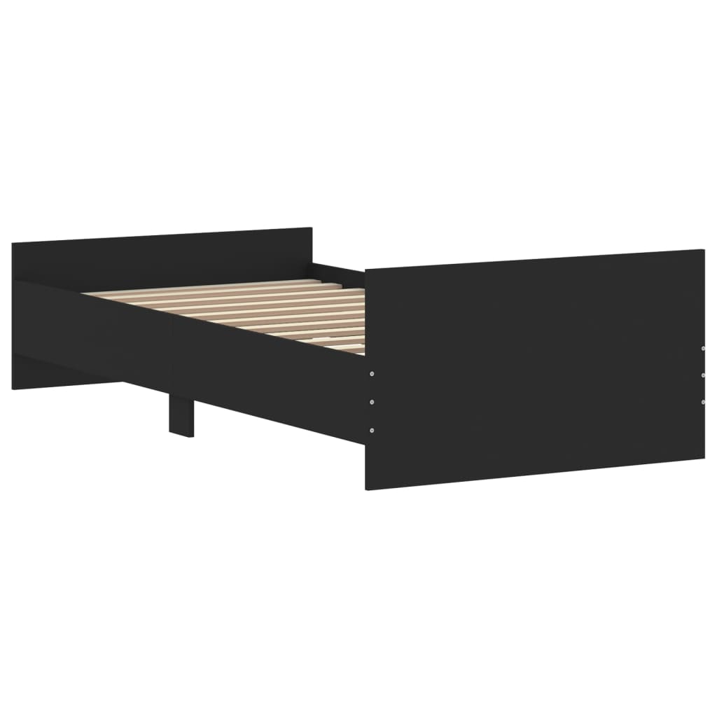 vidaXL Estrutura de cama 90x190 cm derivados de madeira preto