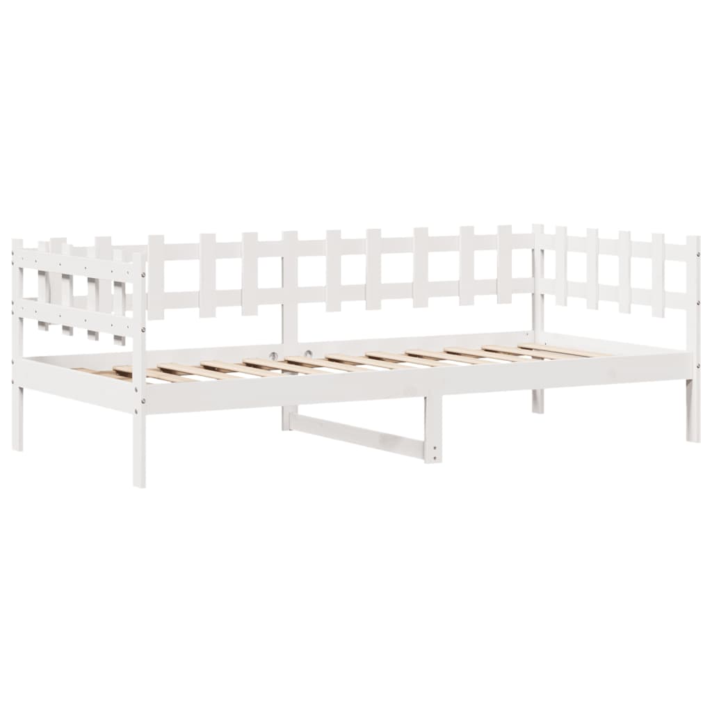 vidaXL Sofá-cama c/ gavetas 90x190 cm madeira de pinho maciça branco