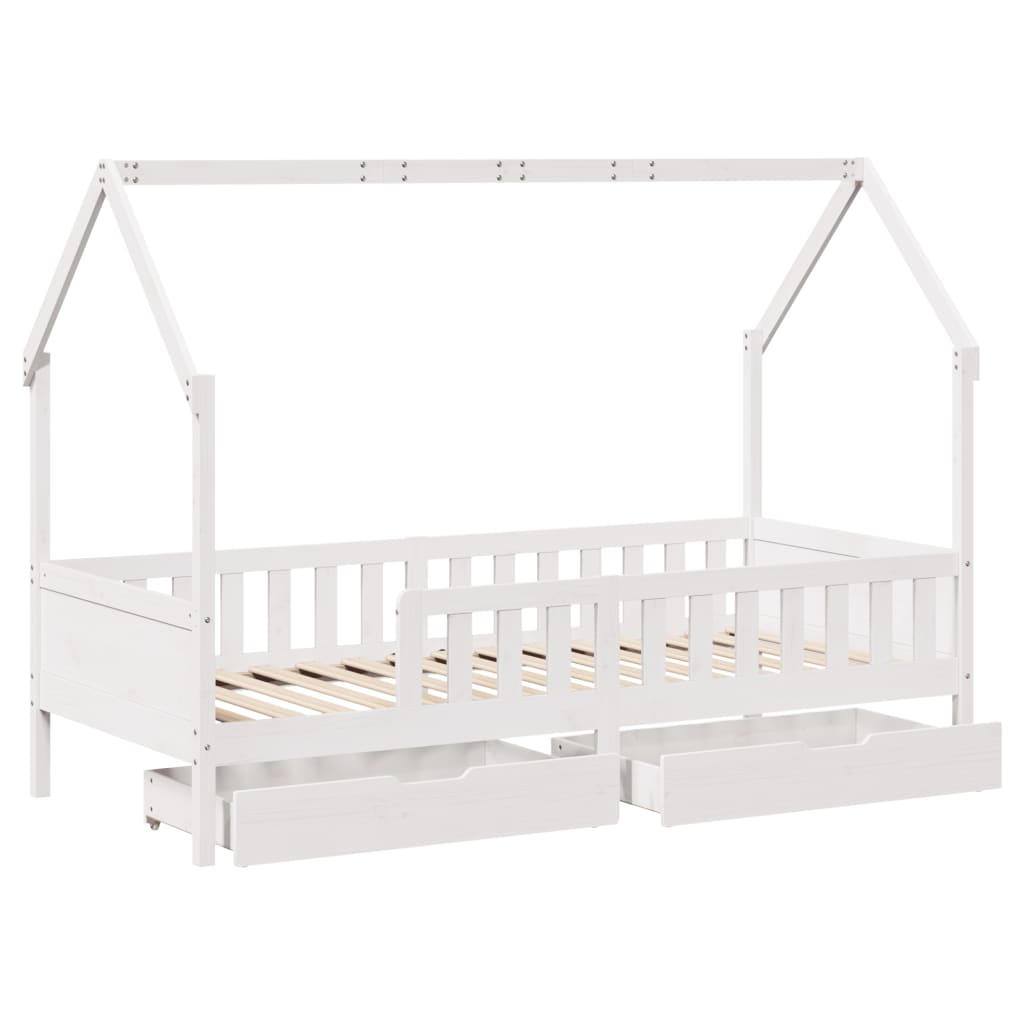 vidaXL Estrutura de cama infantil c/ gavetas 80x200 cm pinho maciço