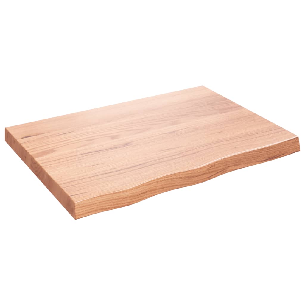 vidaXL Tampo de mesa 80x60x(2-6) cm carvalho tratado castanho-claro