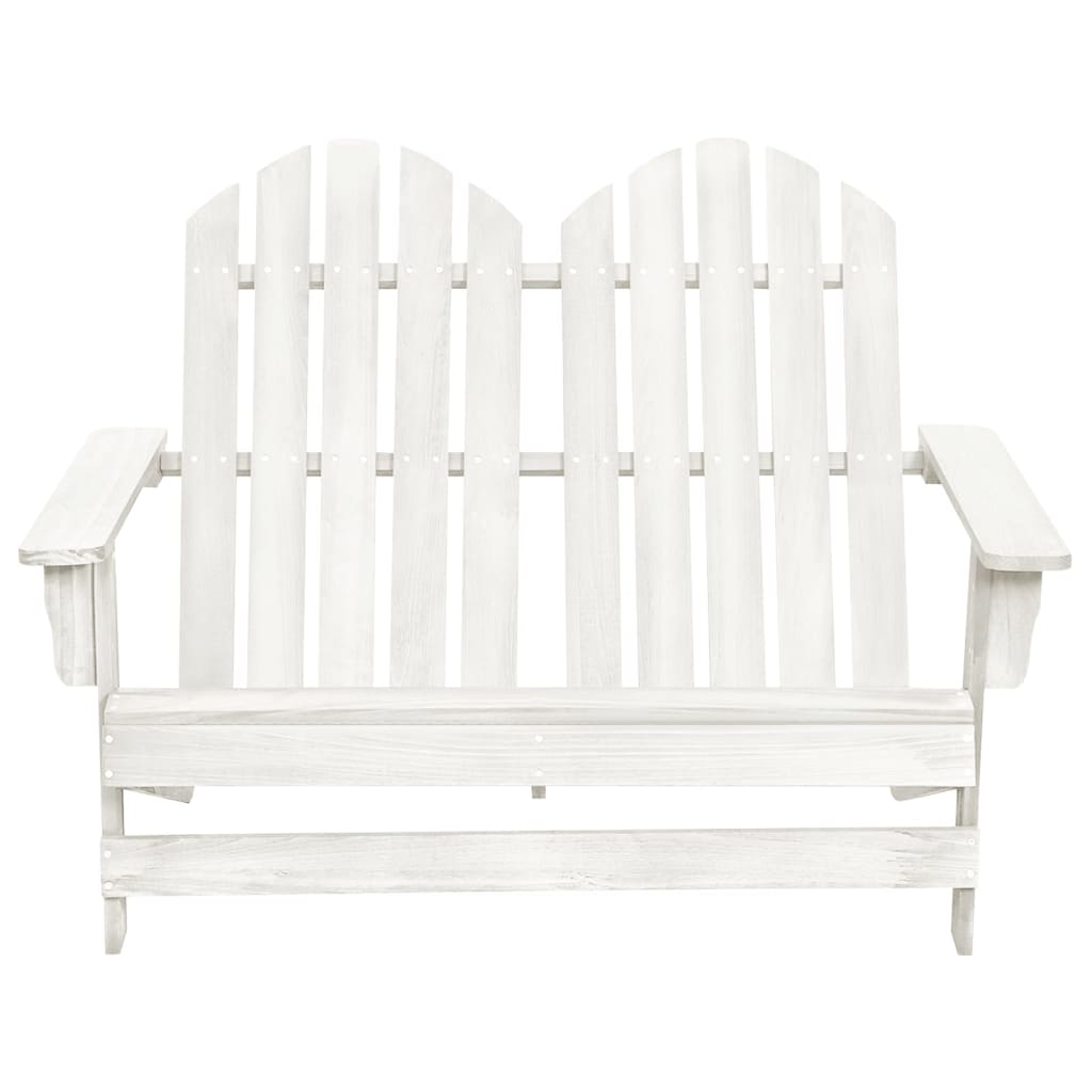 vidaXL Cadeira de jardim Adirondack 2 lugares abeto maciço branco