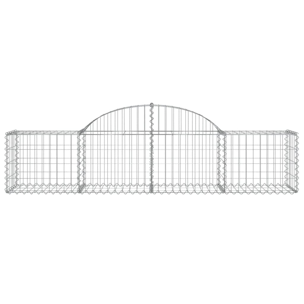 vidaXL Cestos gabião arqueados 5 pcs 200x50x40/60 cm ferro galvanizado