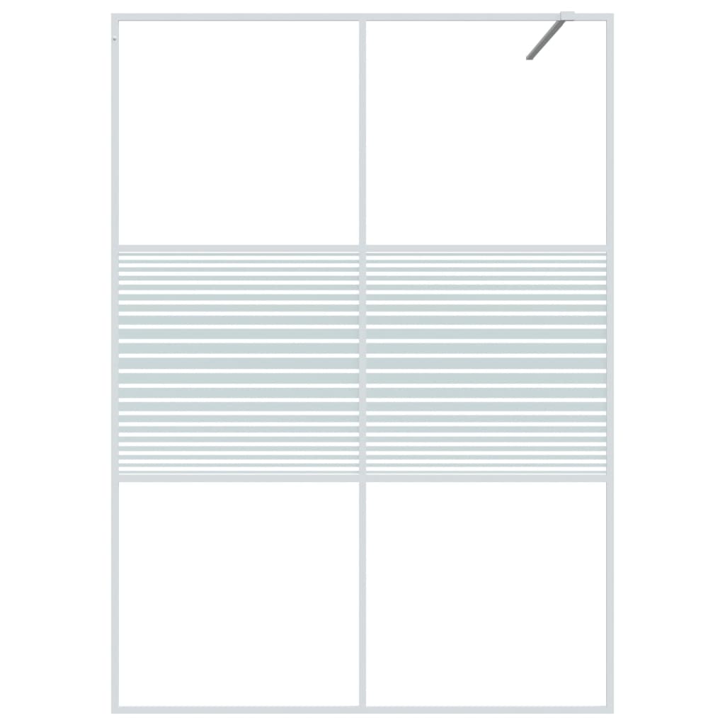 vidaXL Divisória de chuveiro 140x195 cm vidro transparente ESG branco