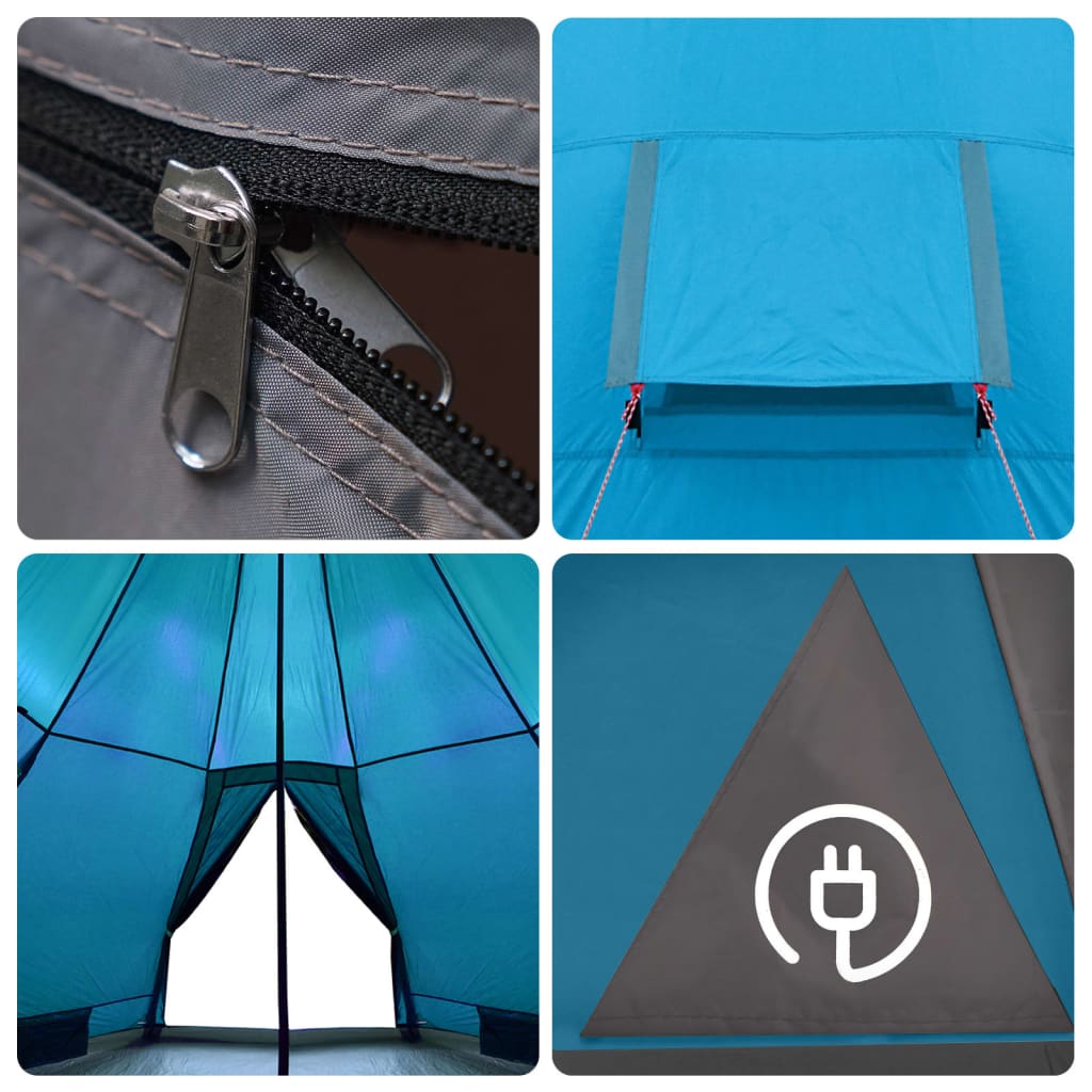 vidaXL Tenda de campismo tipi para 4 pessoas impermeável azul