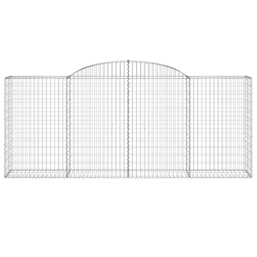 vidaXL Cestos gabião arqueados 25pcs 300x50x120/140 ferro galvanizado