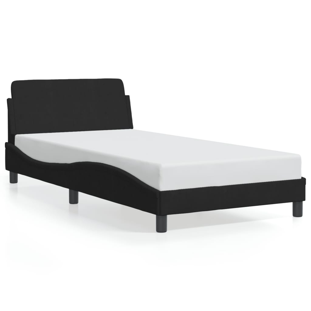 vidaXL Estrutura de cama c/ cabeceira 100x200 cm veludo preto