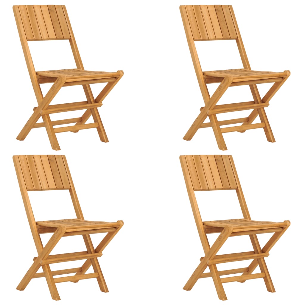 vidaXL Cadeiras de jardim dobráveis 4 pcs 47x61x90 cm teca maciça
