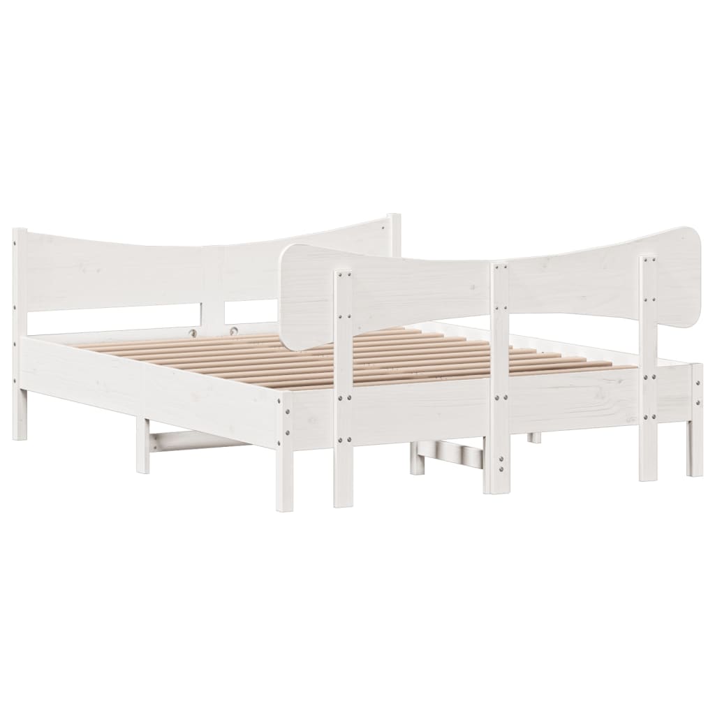 vidaXL Cama sem colchão 160x200 cm madeira de pinho maciça branco