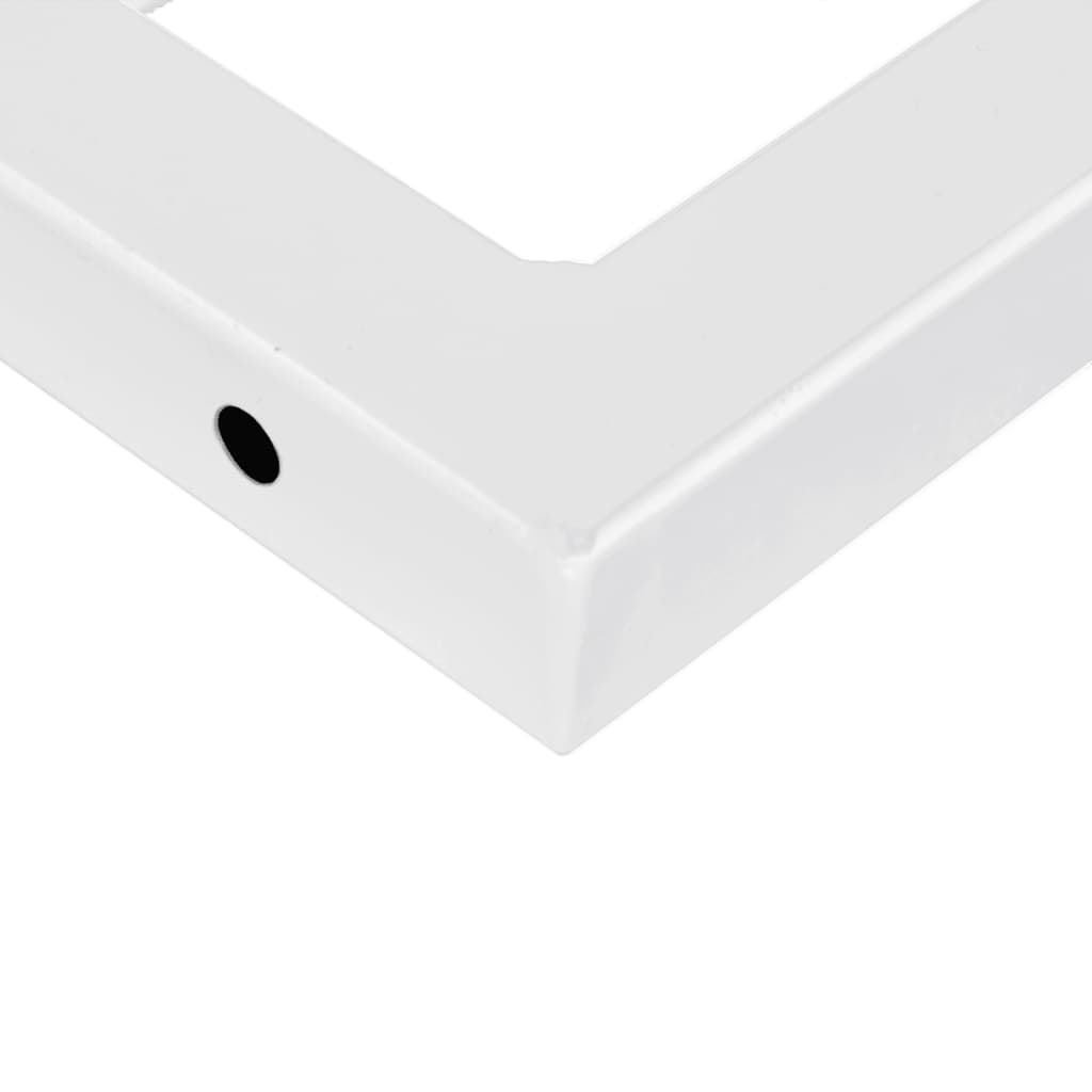 vidaXL Suportes de prateleira p/lavatório 2pcs aço trapezoidais branco