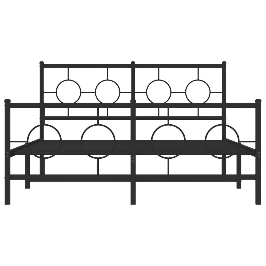 vidaXL Estrutura de cama com cabeceira e pés 140x200 cm metal preto