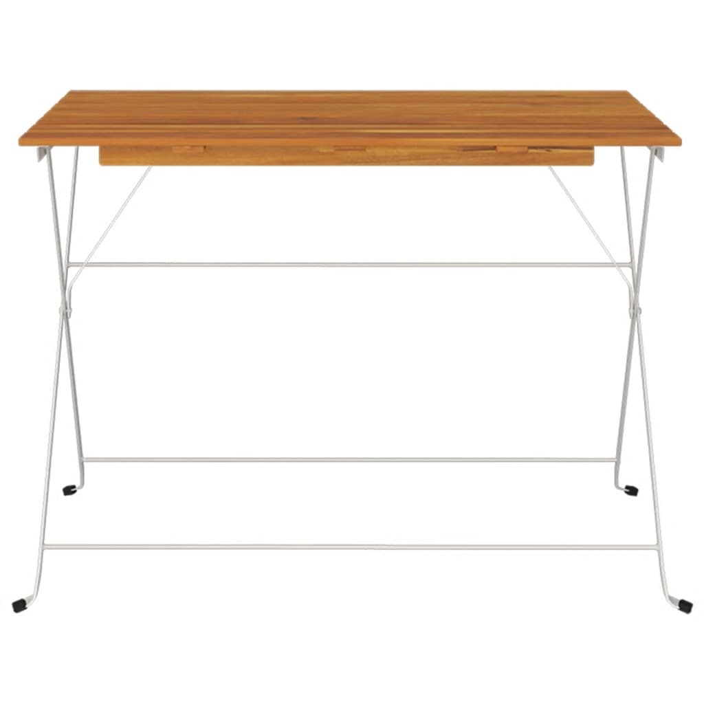 vidaXL Mesa de bistrô dobrável 100x54x71 cm acácia maciça e aço