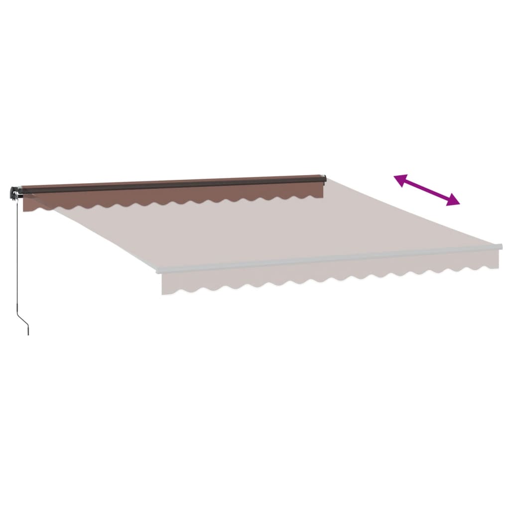 vidaXL Toldo retrátil manual com luzes LED 400x350 cm castanho