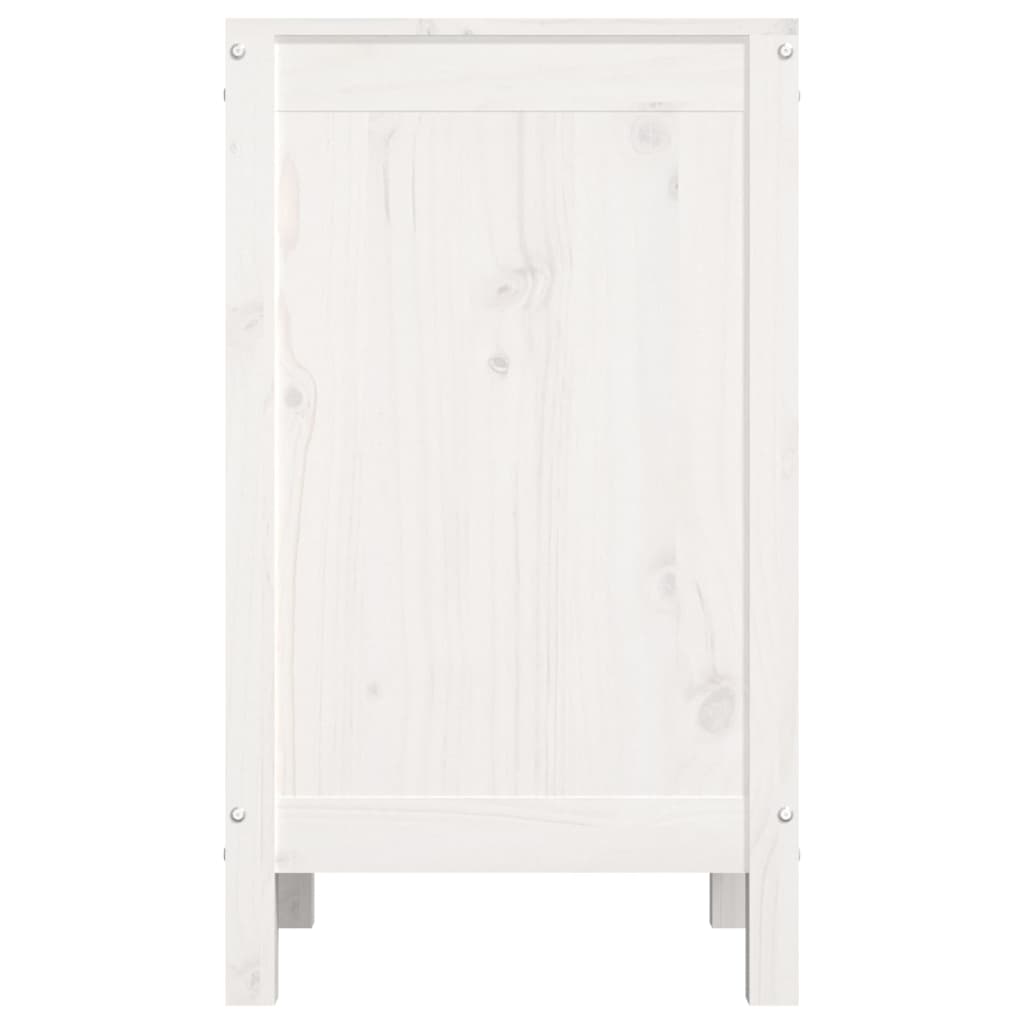 vidaXL Caixa para roupa 44x44x76 cm madeira de pinho maciça branco