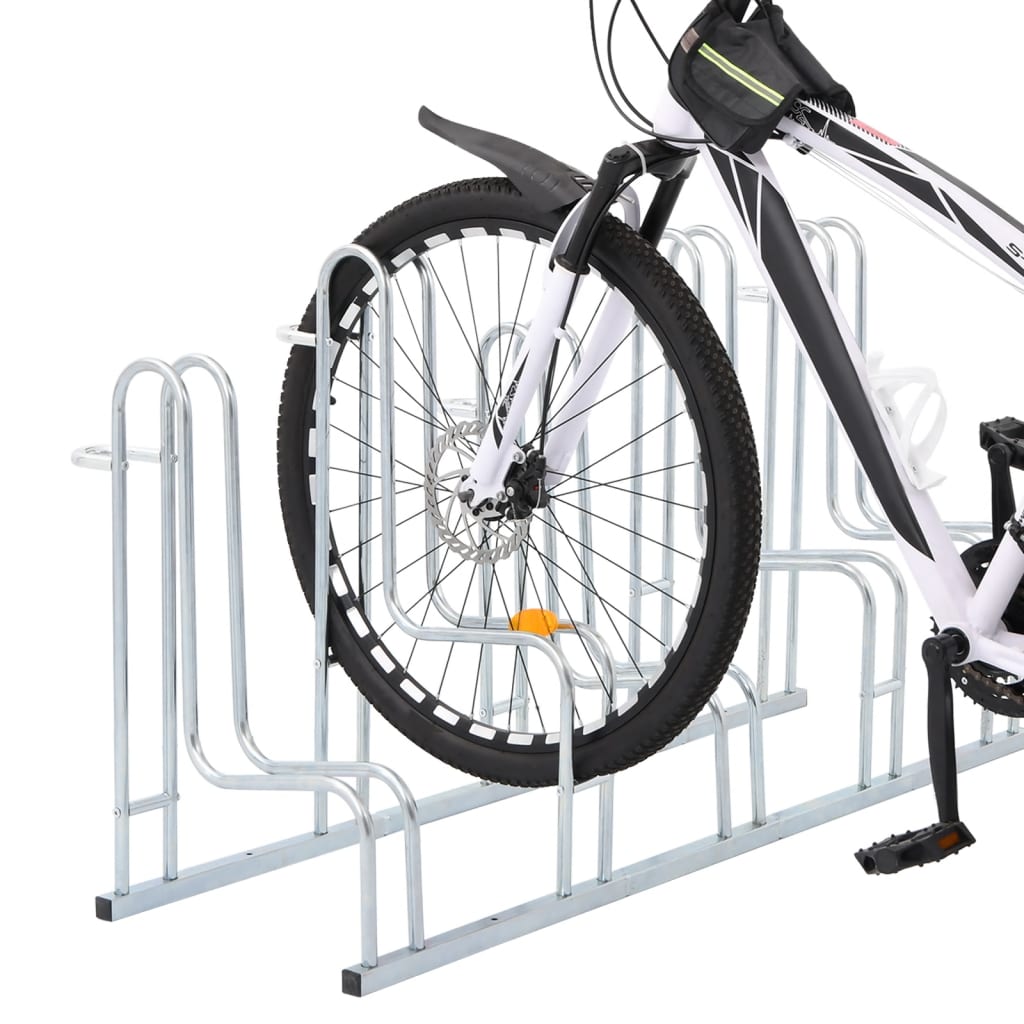 vidaXL Suporte independente para 5 bicicletas aço galvanizado