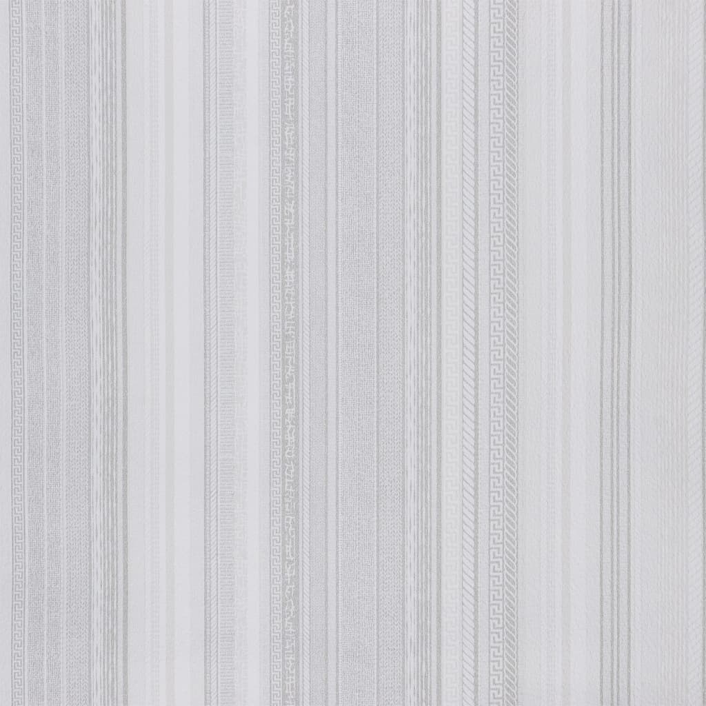 vidaXL Papel parede 3D c/ padrão riscas 10x0,53 m não-tecido cinza