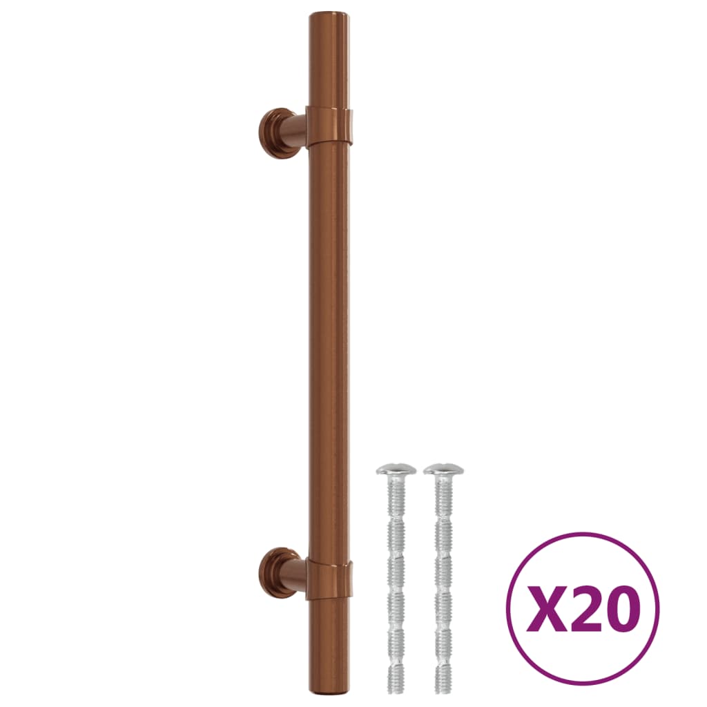 vidaXL Puxadores para móveis 20 pcs 128 mm aço inoxidável bronze