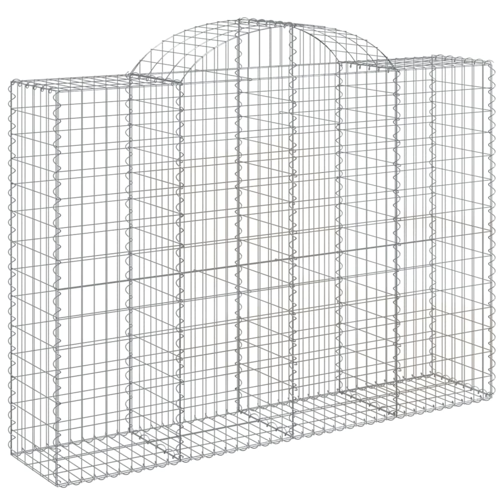 vidaXL Cestos gabião arqueados 15 pcs 200x50x140/160 ferro galvanizado