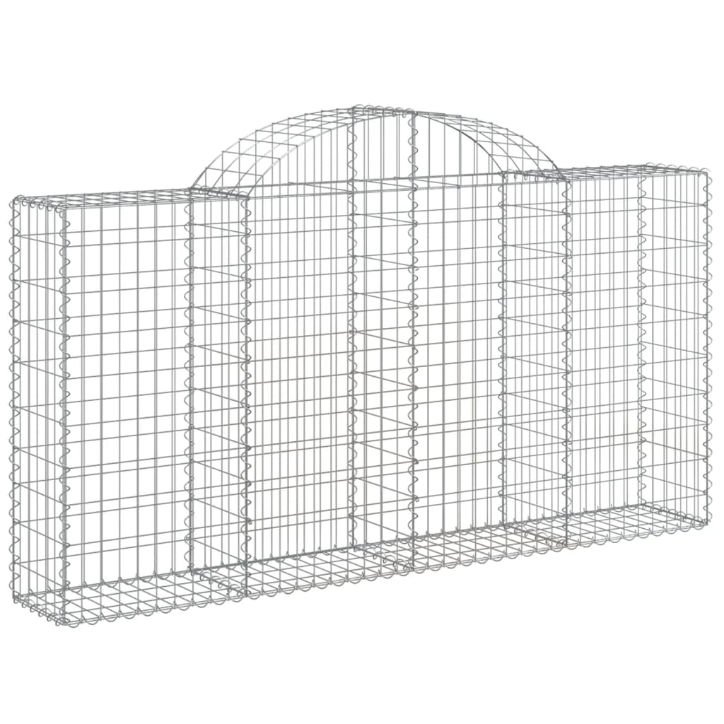 vidaXL Cestos gabião arqueados 6pcs 200x30x100/120cm ferro galvanizado