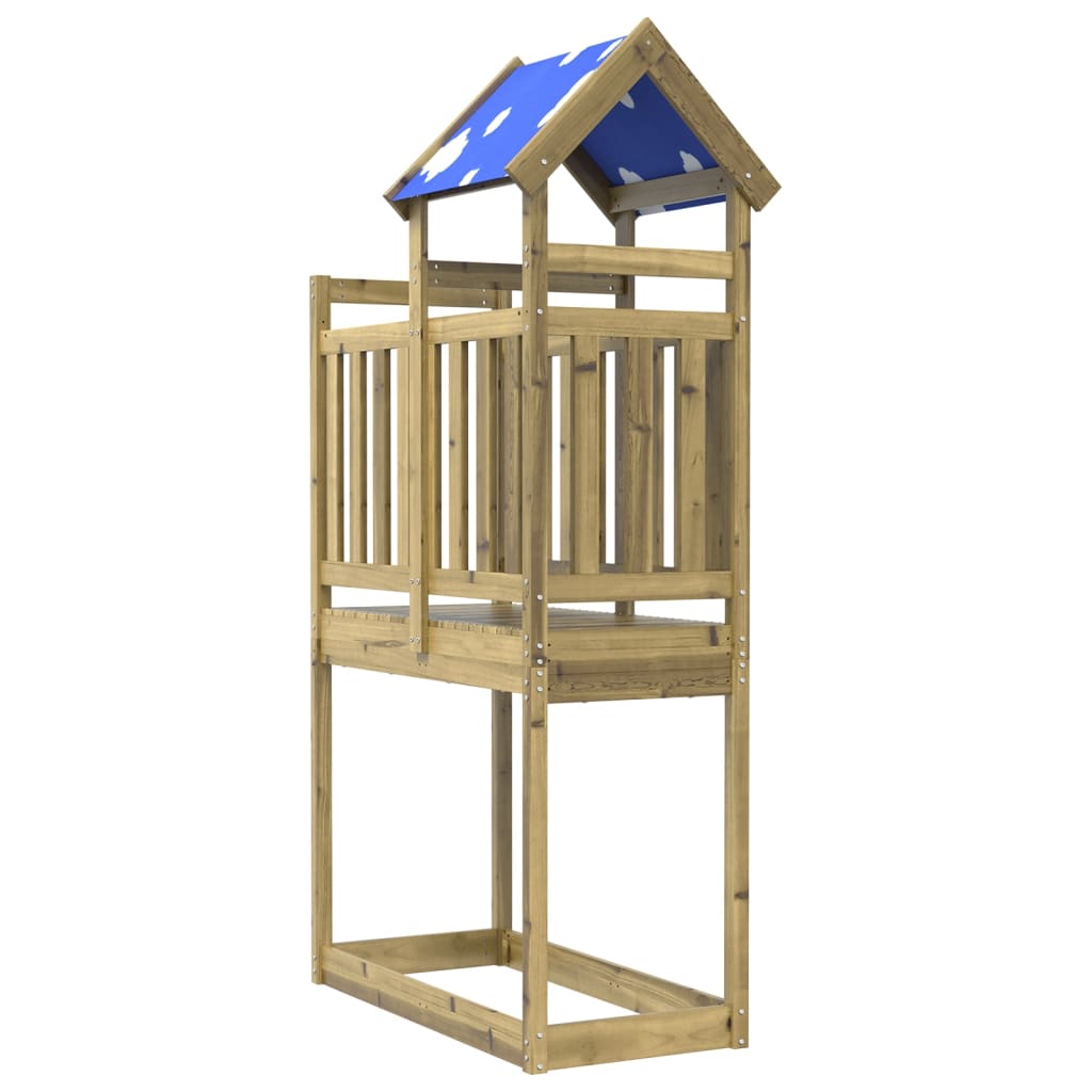 vidaXL Torre de brincar 110,5x52,5x215 cm madeira de pinho impregnada