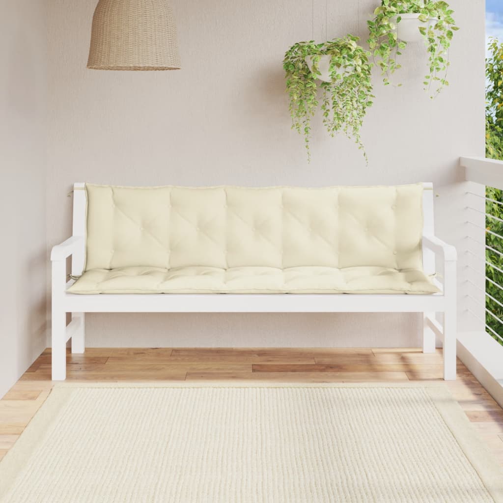 vidaXL Almofadão para banco de jardim tecido oxford branco nata